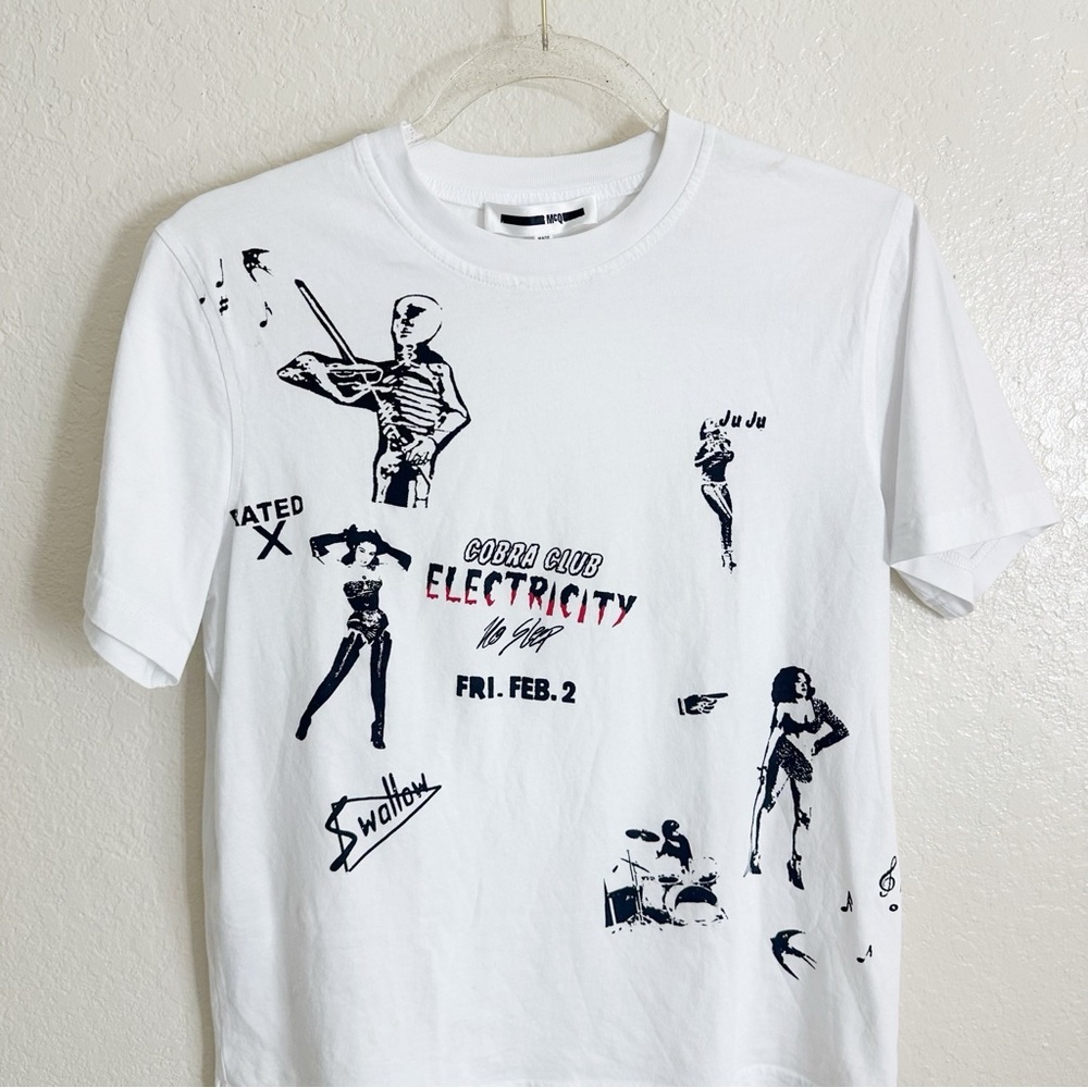 Alexander McQueen MCQ Cobra Club white T-shirt size M - Picture 3 of 8